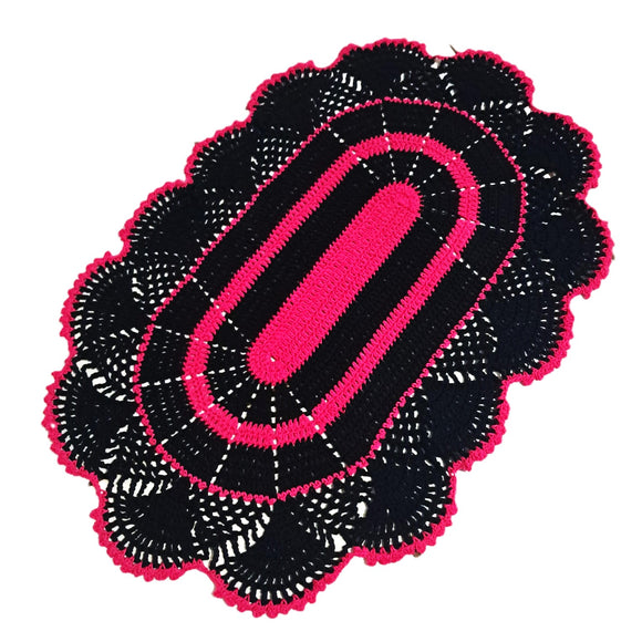 Tapete de Porta Oval em Crochê