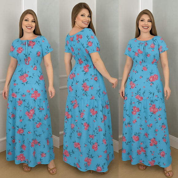 Vestido Longo Estampa Floral