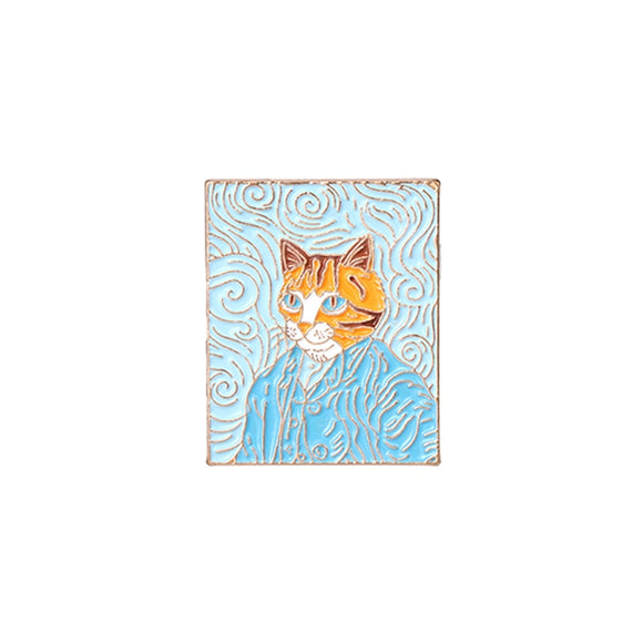 Pin Boton Broche Van Gogh Gato