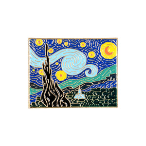 Pin Broche Boton Pintura A Noite Estrelada de Vincent Van Gogh