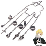 Pulseira/Colar De Correntes 5 Aneis Hunter X Hunter Kurapika Caçador Cosplay