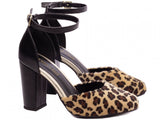 Sapato Scarpin Bico Redondo Animal Print 6000-100