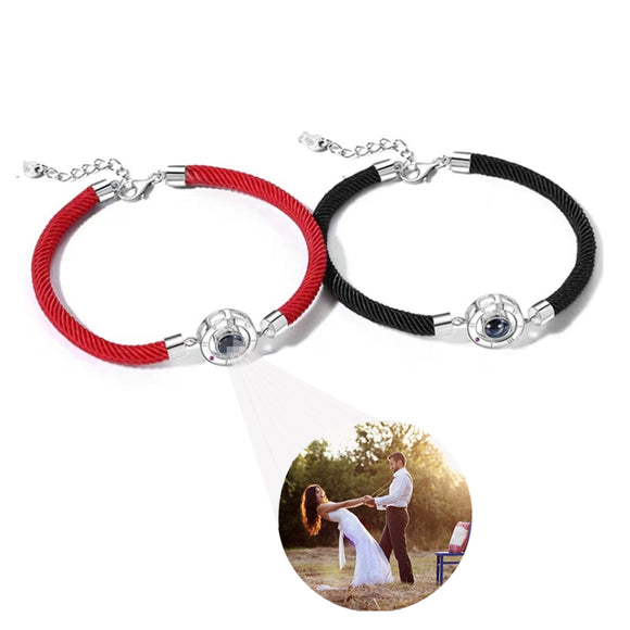 Pulseira Corda Personalizada com Foto Projetora