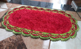 Tapete Oval Peludo em Crochê
